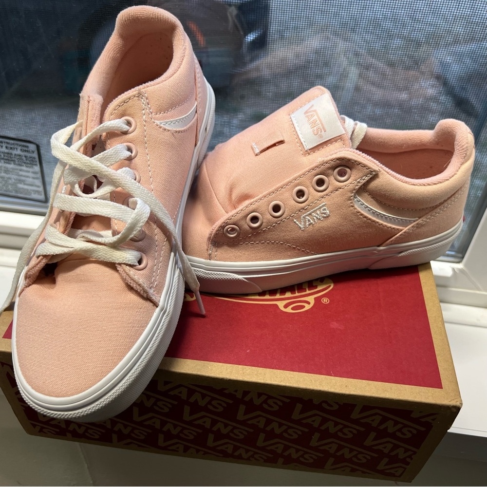 Vans Women's Seldan Peachy Keen & White Canvas Sneakers